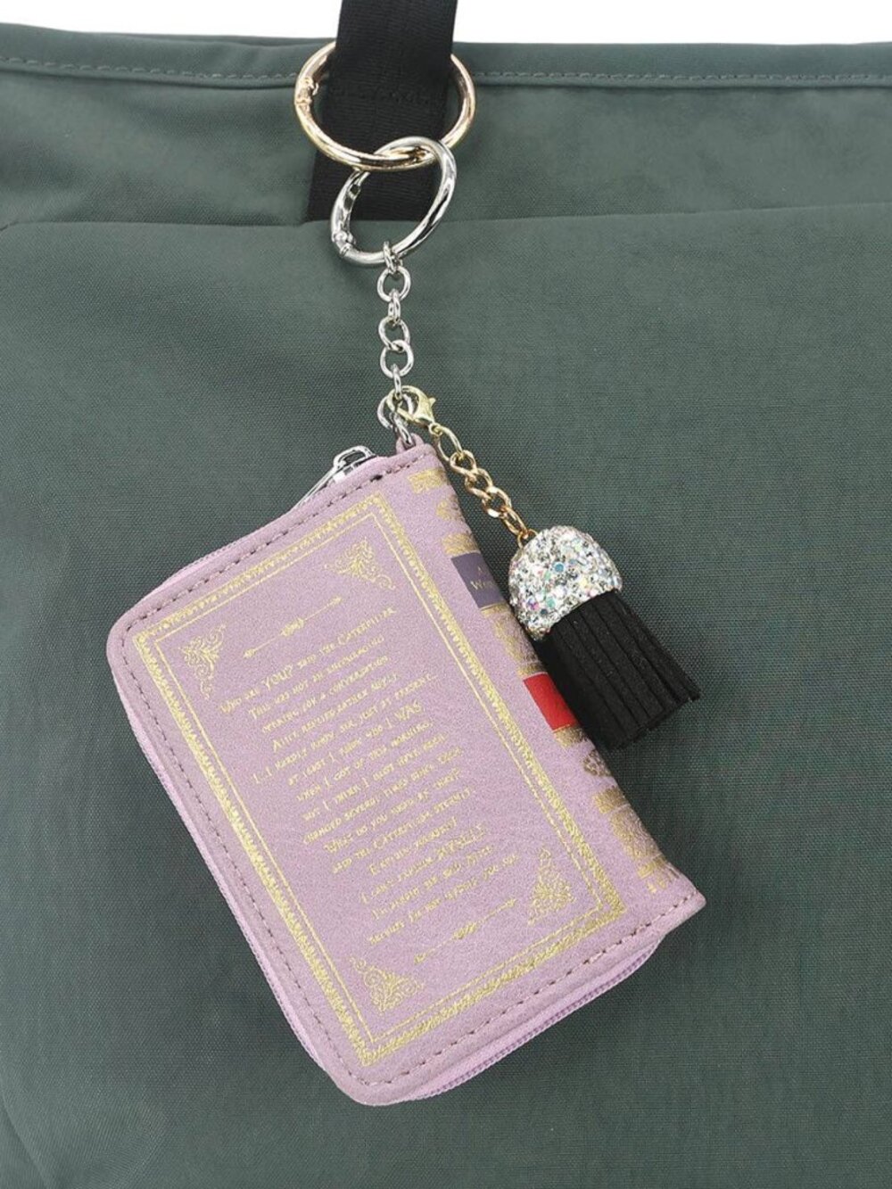 Alice in Wonderland Book Coin Purse and Bag Charm - Picture 3 of 5